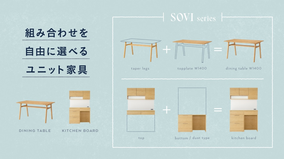 SOVI series 組み合わせを自由に選べるユニット家具