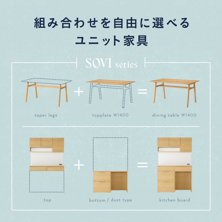 SOVI series 組み合わせを自由に選べるユニット家具